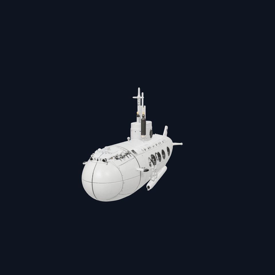 Classic Silver Submarine model pack
